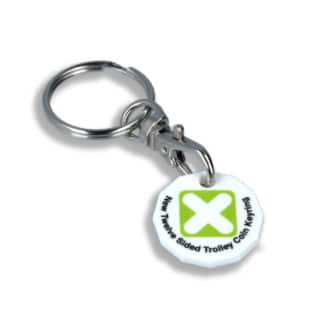 BH0464-New 12 sided plastic trolley coin key ring